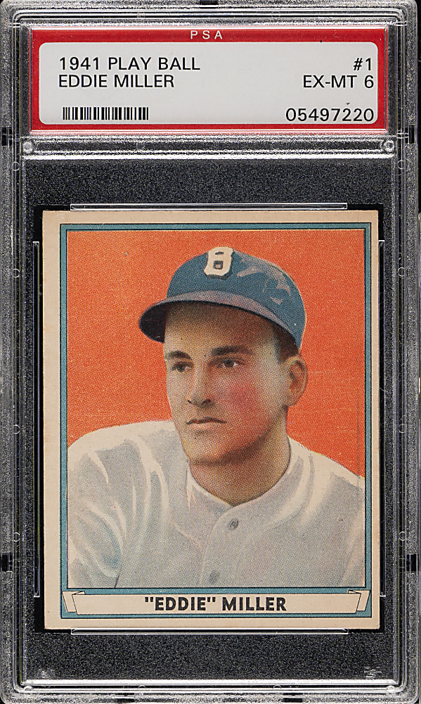 1941 R336 Play Ball #1 Eddie Miller PSA PSA EX-MT 6