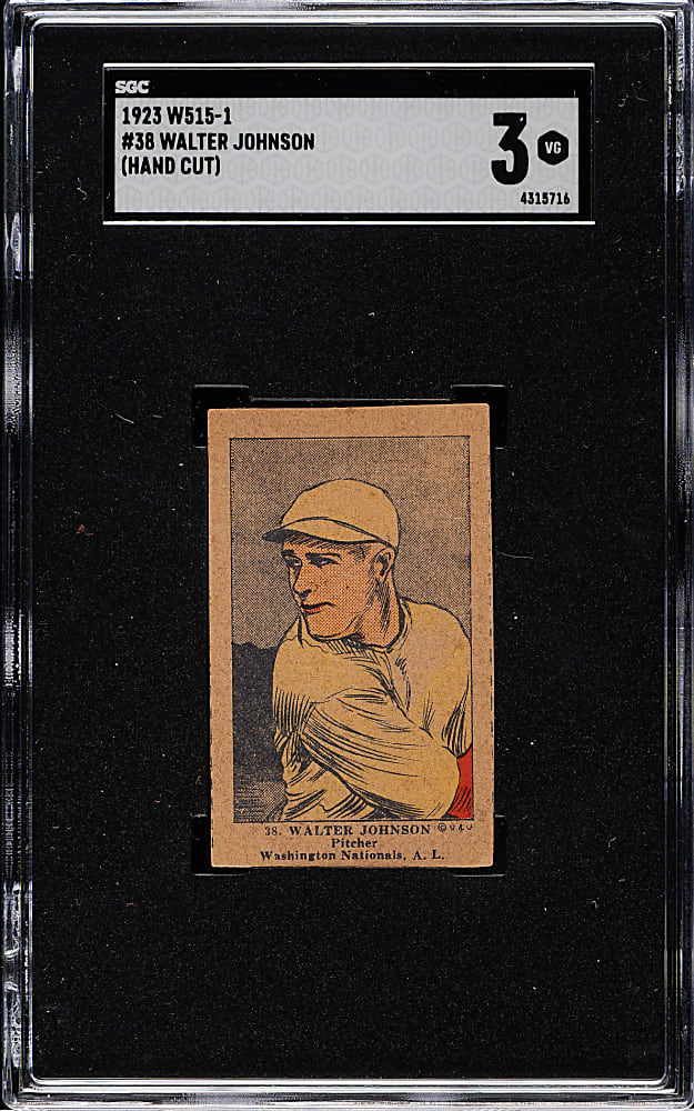1923 W515-1 #38 Walter Johnson SGC VG 3
