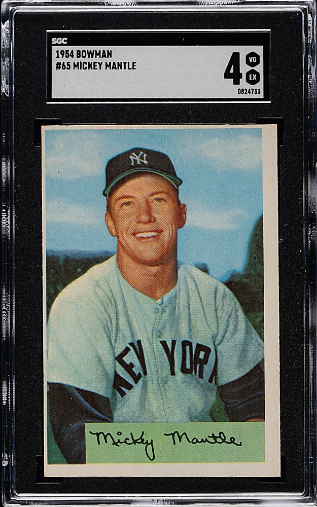 1954 Bowman #65 Mickey Mantle SGC VG/EX 4