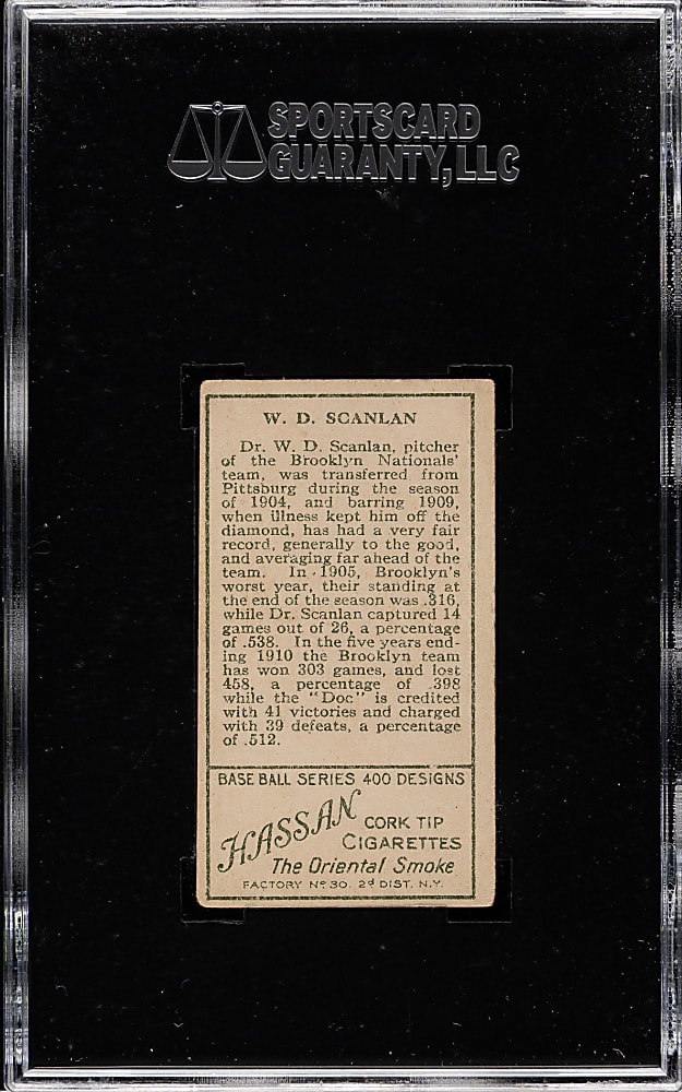 1911 T205 Gold Border W.D. Scanlan SGC VG 40