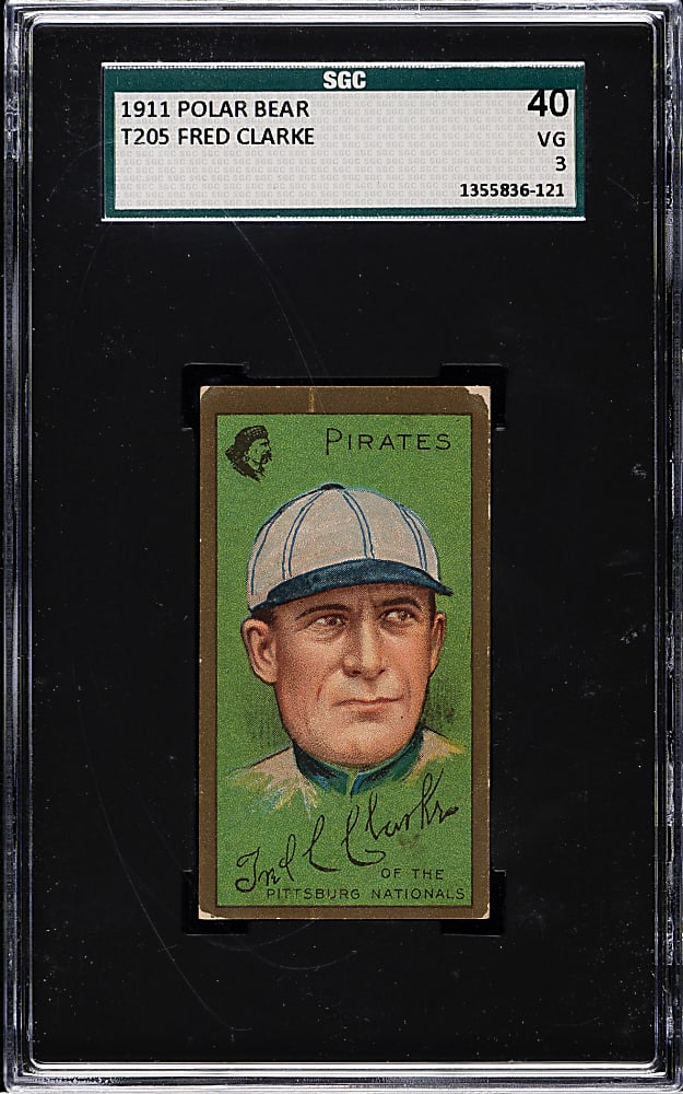 1911 T205 Gold Border Fred Clarke SGC VG 40 - Polar Bear Back