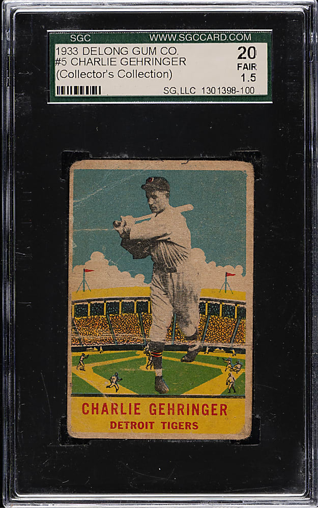 1933 R333 DeLong Gum #5 Charlie Gehringer SGC FAIR 20