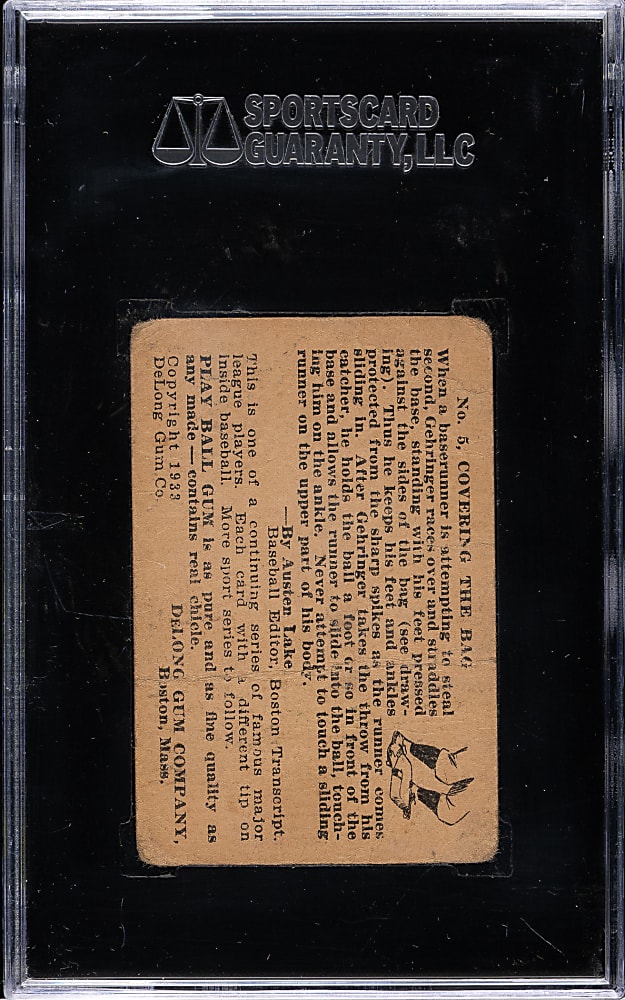 1933 R333 DeLong Gum #5 Charlie Gehringer SGC FAIR 20