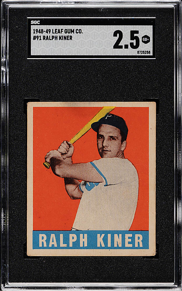 1948-1949 Leaf #91 Ralph Kiner Rookie SGC GOOD+ 2.5
