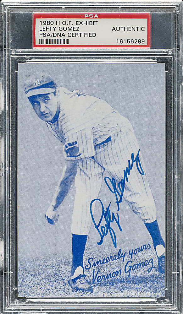 Signed 1980 Hall of Fame Exhibits Vernon "Lefty" Gomez - PSA/DNA