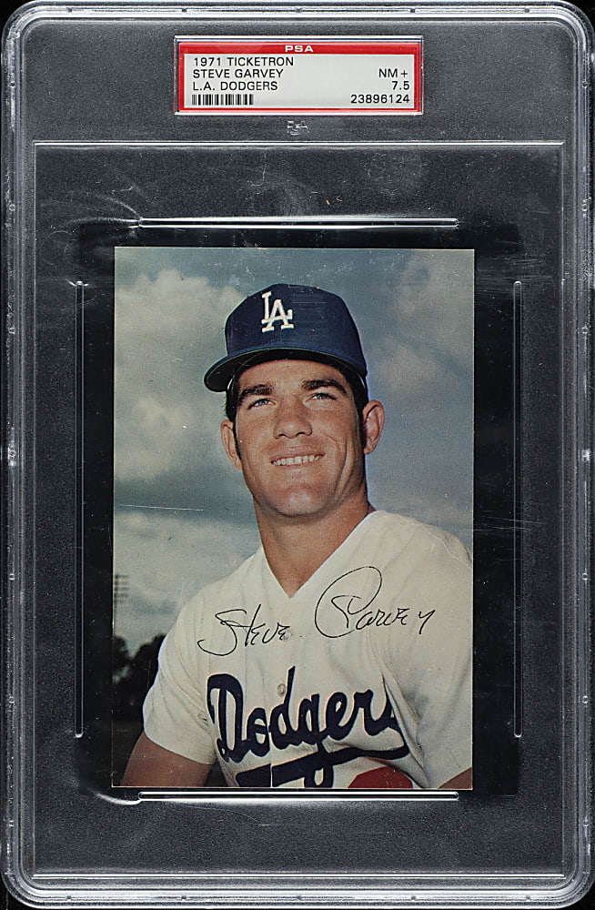 1971 Ticketron Los Angeles Dodgers Steve Garvey PSA NM+ 7.5