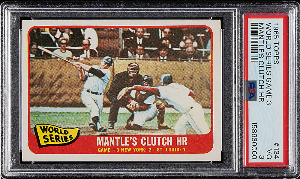 1965 Topps #134 Mickey Mantle's Clutch Home Run PSA VG 3