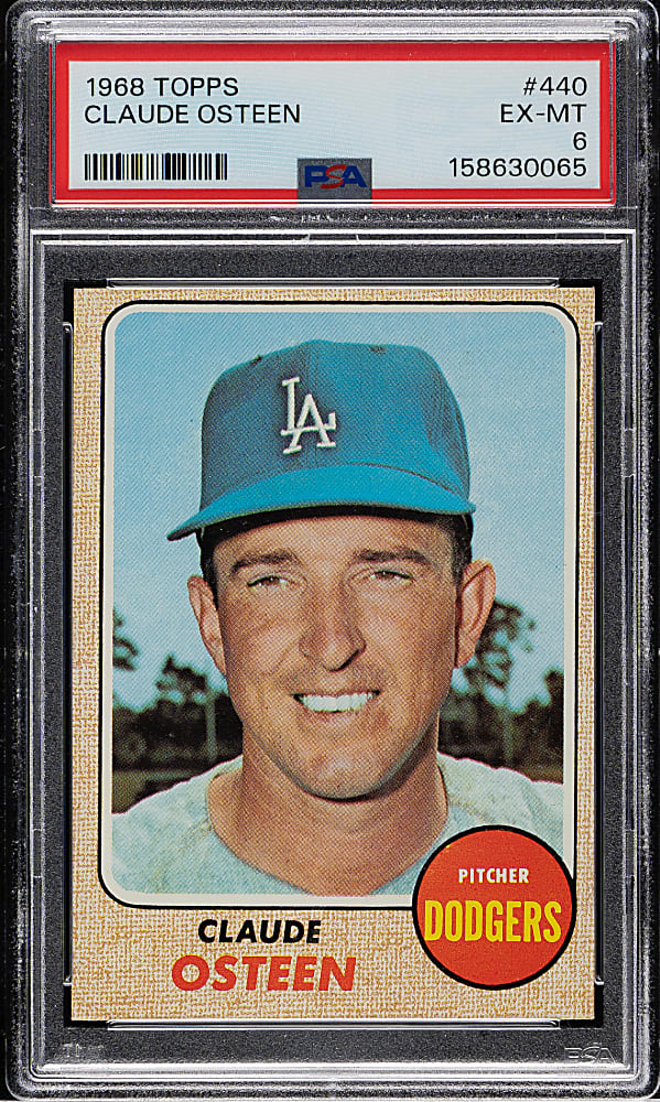 1968 Topps #440 Claude Osteen PSA EX-MT 6