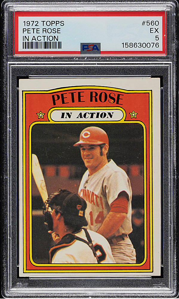 1972 Topps #560 Pete Rose In Action PSA EX 5