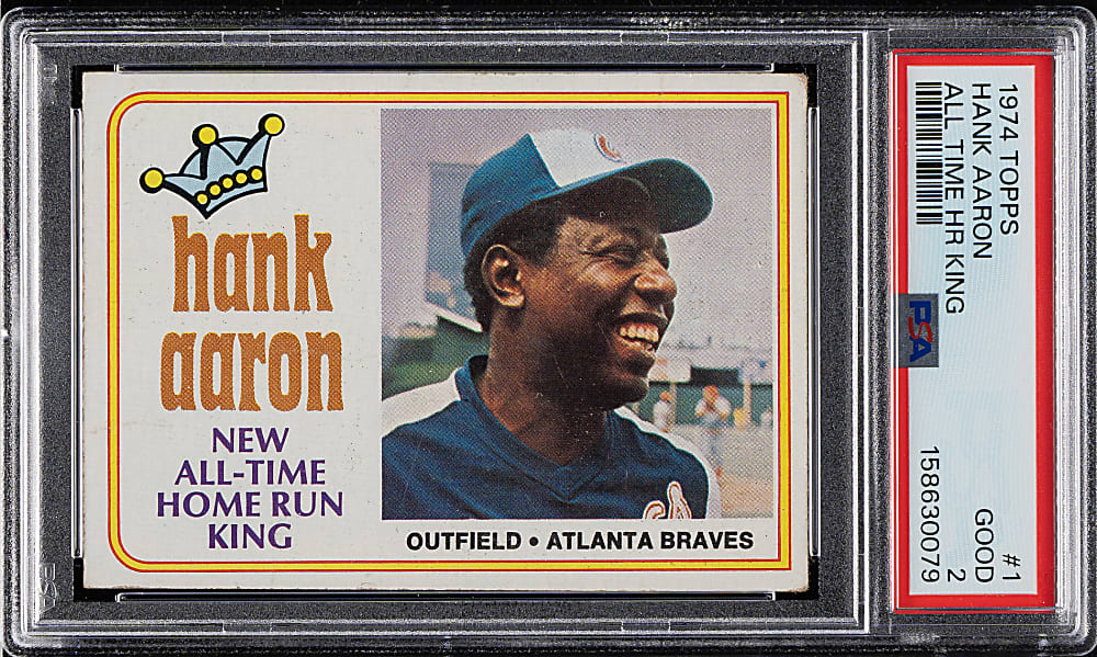 1974 Topps #1 Hank Aaron All-Time Home Run King PSA GOOD 2