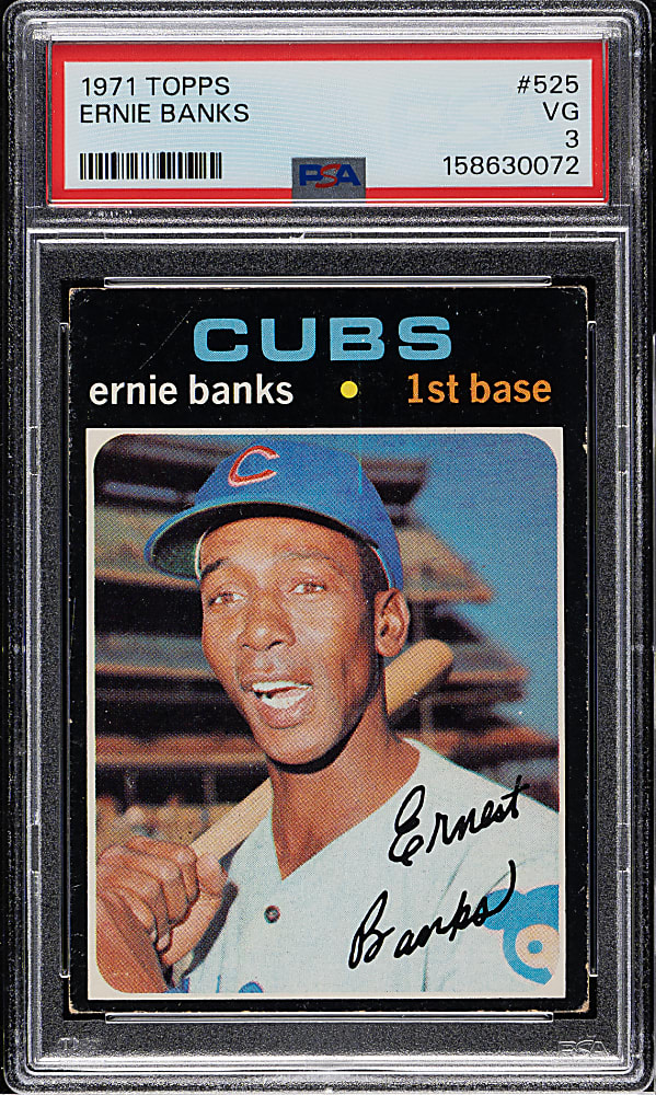 1971 Topps #525 Ernie Banks PSA VG 3