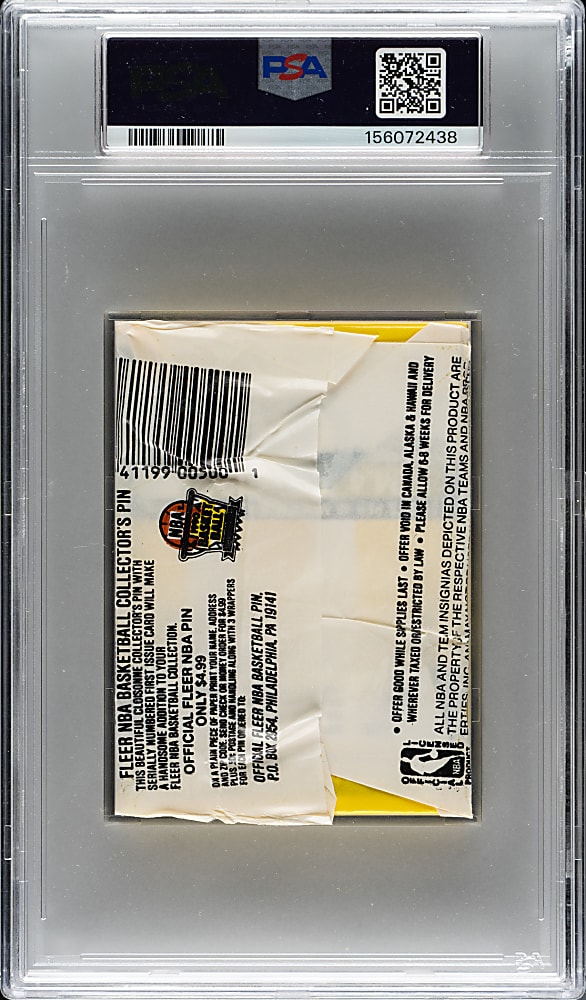1990-1991 Fleer Basketball Unopened Wax Pack PSA NM 7 - Michael Jordan All-Star on Top
