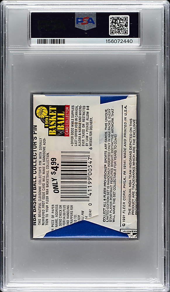 1991-1992 Fleer Basketball Unopened Wax Pack PSA NM 7 - Michael Jordan All-Star on Top