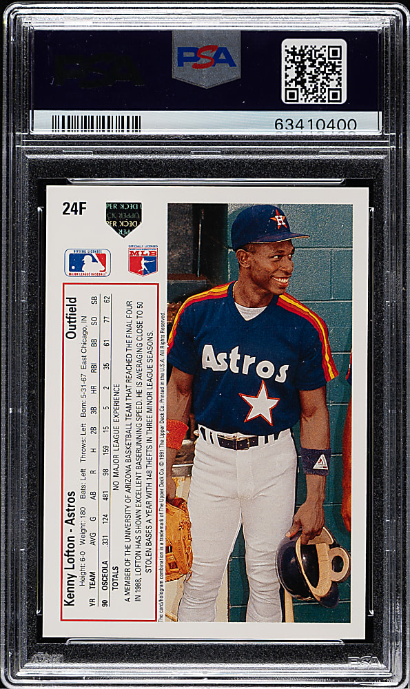 1991 Upper Deck Final Edition #24F Kenny Lofton Rookie PSA GEM MINT 10
