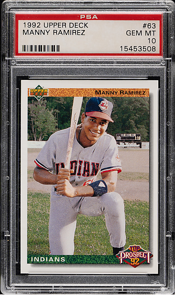 1992 Upper Deck #63 Manny Ramirez Rookie PSA GEM MINT 10
