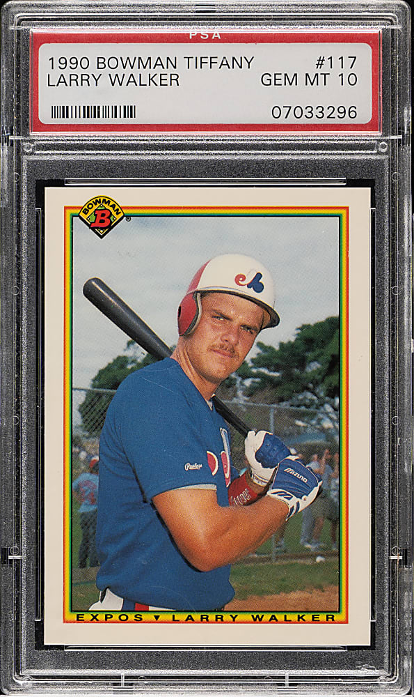 1990 Bowman Tiffany #117 Larry Walker Rookie PSA GEM MINT 10
