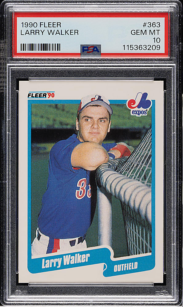 1990 Fleer #363 Larry Walker Rookie PSA GEM MINT 10