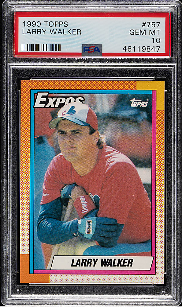 1990 Topps #757 Larry Walker Rookie PSA GEM MINT 10