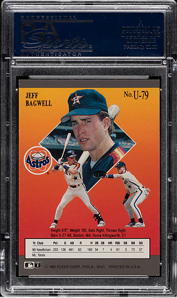 1991 Ultra Update #U-79 Jeff Bagwell Rookie PSA GEM MINT 10