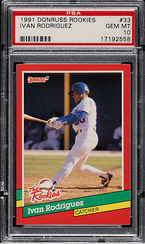1991 Donruss Rookies #33 Ivan Rodriguez Rookie PSA GEM MINT 10