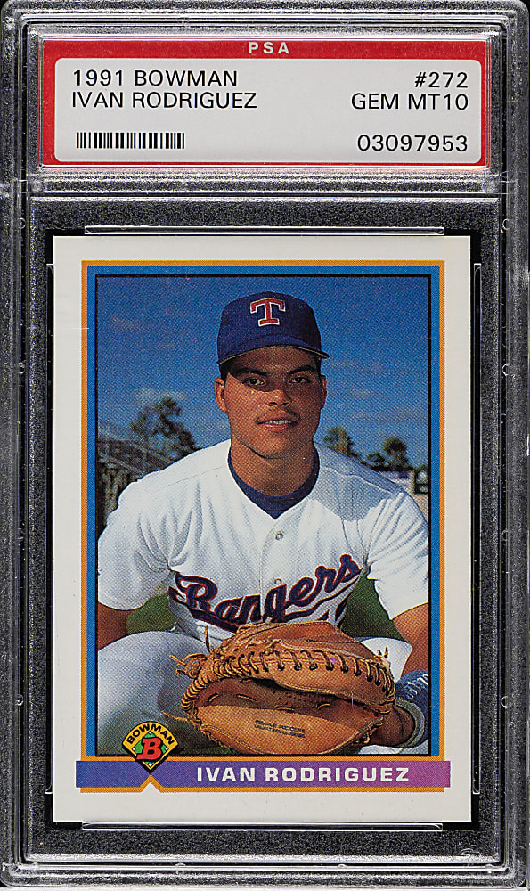 1991 Bowman #272 Ivan Rodriguez Rookie PSA GEM MINT 10
