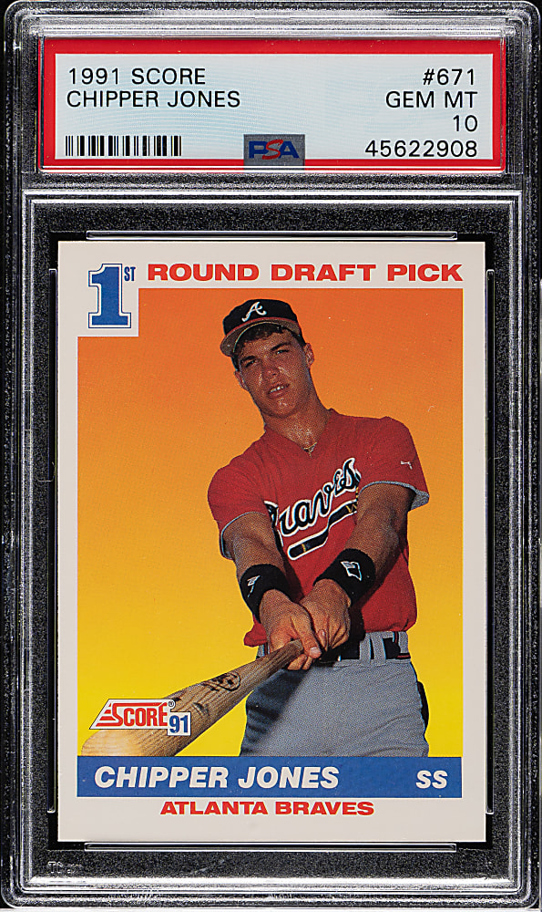 1991 Score #671 Chipper Jones Rookie PSA GEM MINT 10