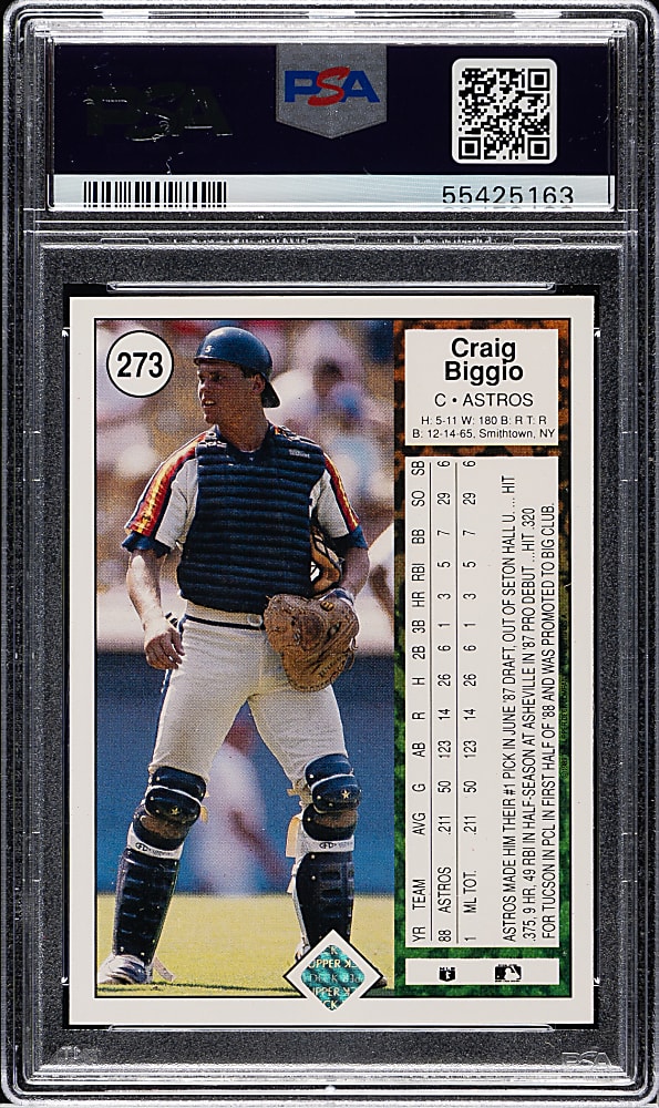 1989 Upper Deck #273 Craig Biggio Rookie PSA GEM MINT 10