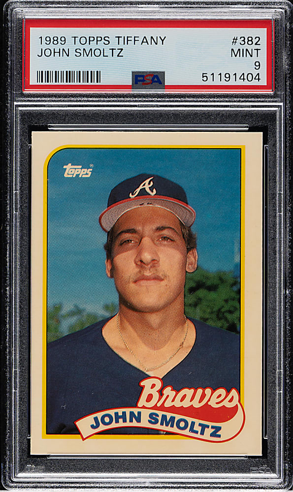 1989 Topps Tiffany #382 John Smoltz Rookie PSA MINT 9