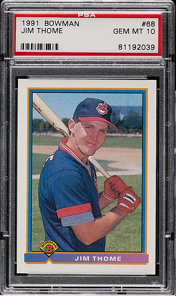 1991 Bowman #68 Jim Thome Rookie PSA GEM MINT 10