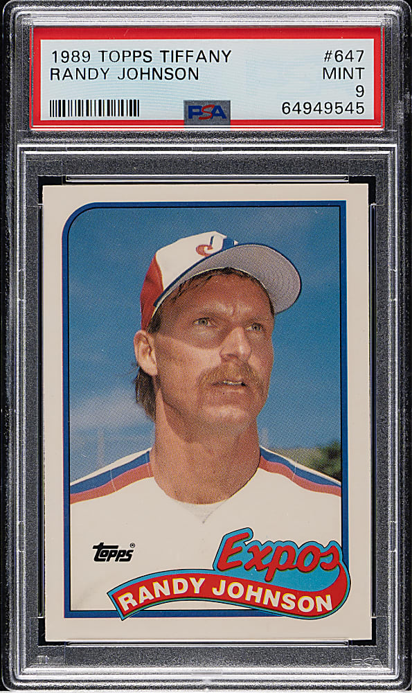 1989 Topps Tiffany #647 Randy Johnson Rookie PSA MINT 9
