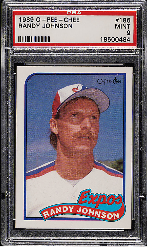 1989 O-Pee-Chee #186 Randy Johnson Rookie PSA MINT 9
