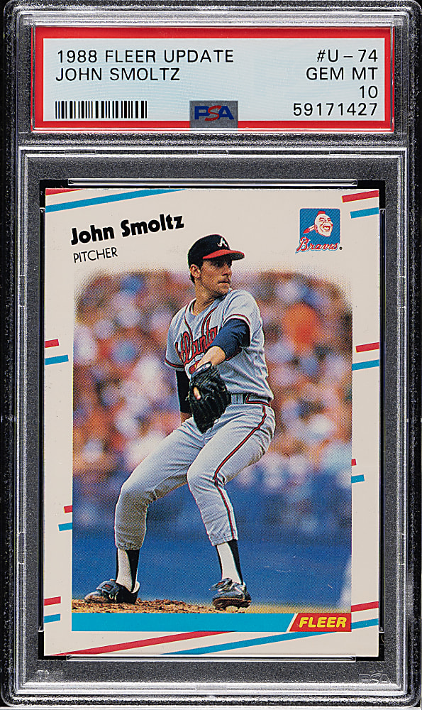 1988 Fleer Update #U-74 John Smoltz Rookie PSA GEM MINT 10
