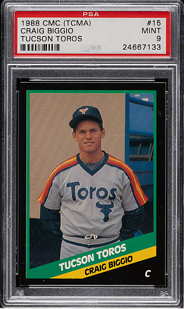 1988 CMC (TCMA) Tucson Toros #15 Craig Biggio Pre-Rookie PSA MINT 9
