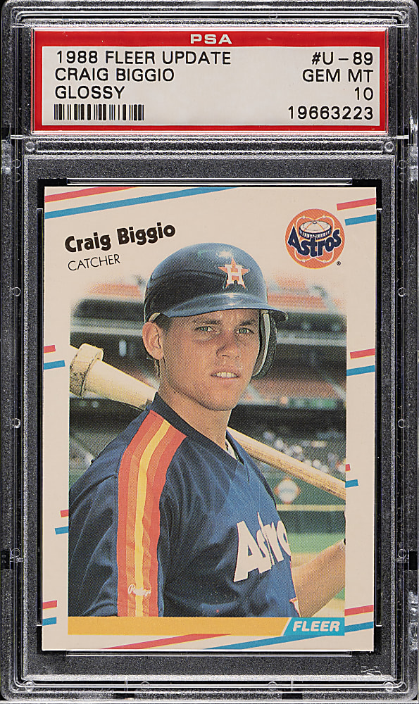 1988 Fleer Update Glossy #U-89 Craig Biggio Rookie PSA GEM MINT 10