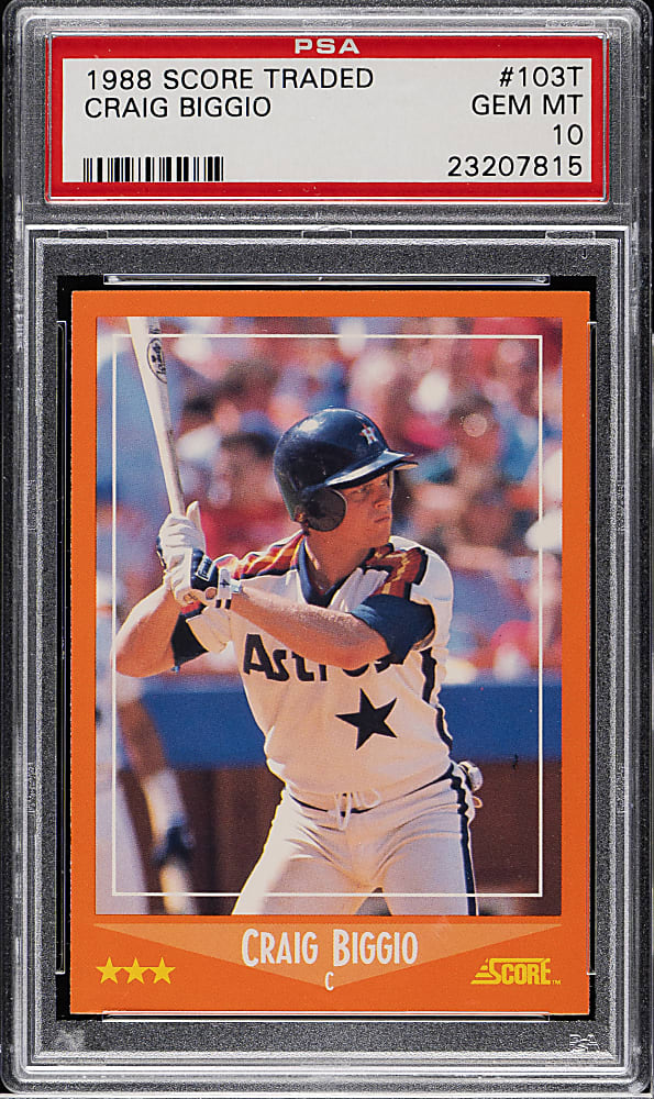1988 Score Traded #103T Craig Biggio Rookie PSA GEM MINT 10