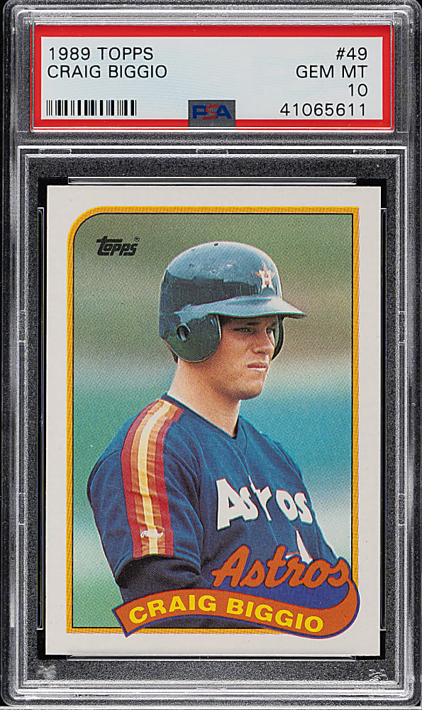 1989 Topps #49 Craig Biggio Rookie PSA GEM MINT 10