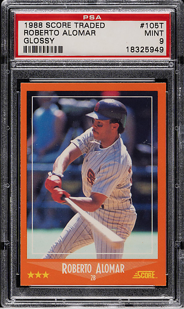 1988 Score Traded Glossy #105T Roberto Alomar Rookie PSA MINT 9
