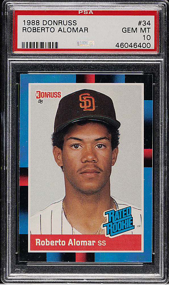 1988 Donruss #34 Roberto Alomar Rookie PSA GEM MINT 10