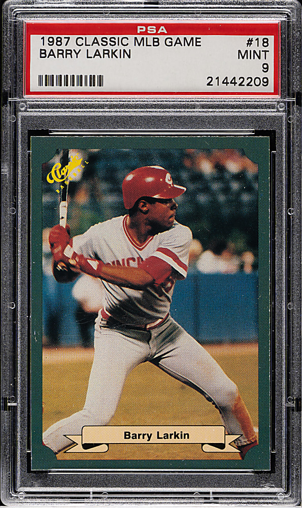 1987 Classic MLB Game #18 Barry Larkin Rookie PSA MINT 9