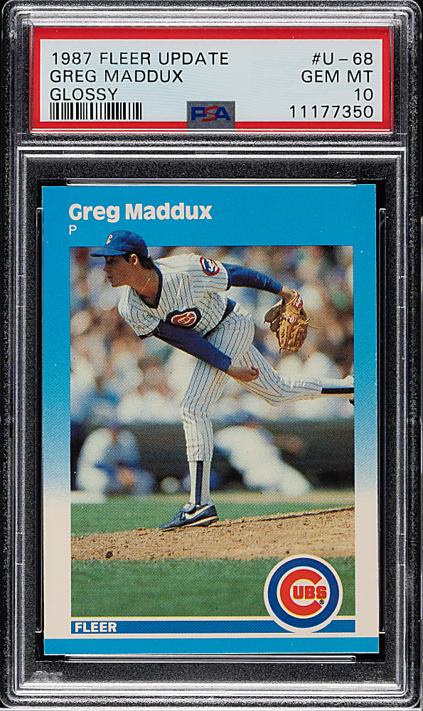 1987 Fleer Update Glossy #U-68 Greg Maddux Rookie PSA GEM MINT 10