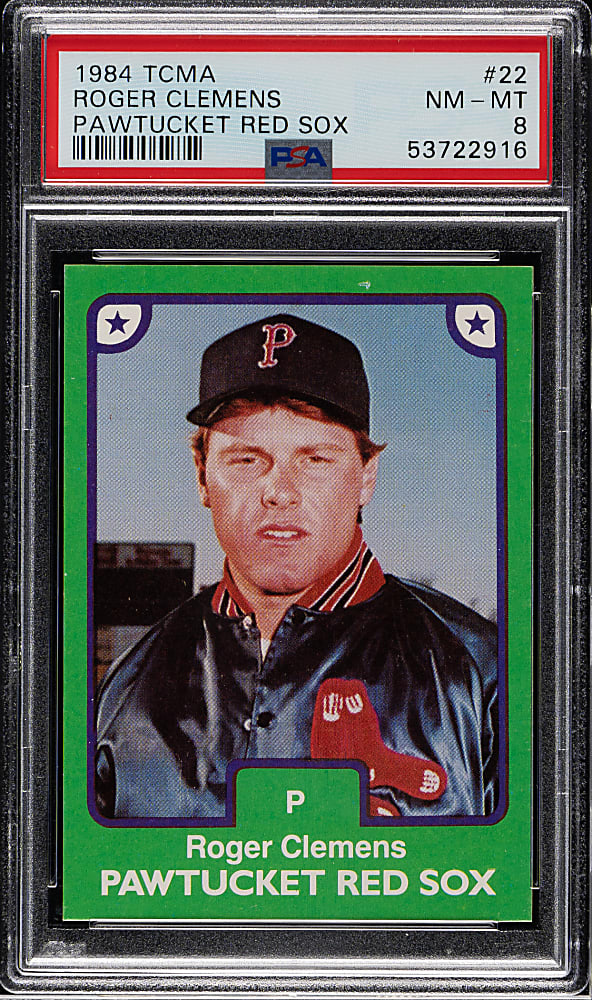 1984 TCMA Pawtucket Red Sox #22 Roger Clemens Pre-Rookie PSA NM-MT 8
