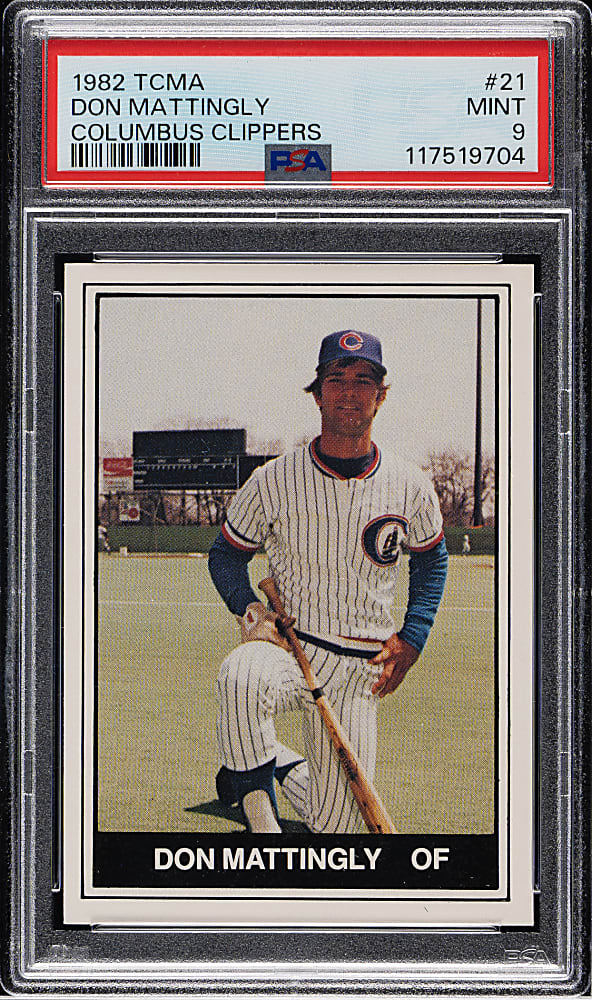 1982 TCMA Columbus Clippers #21 Don Mattingly Pre-Rookie PSA MINT 9