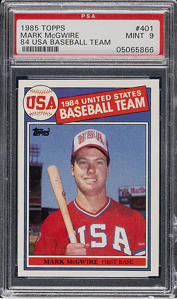 1985 Topps #401 Mark McGwire Rookie PSA MINT 9