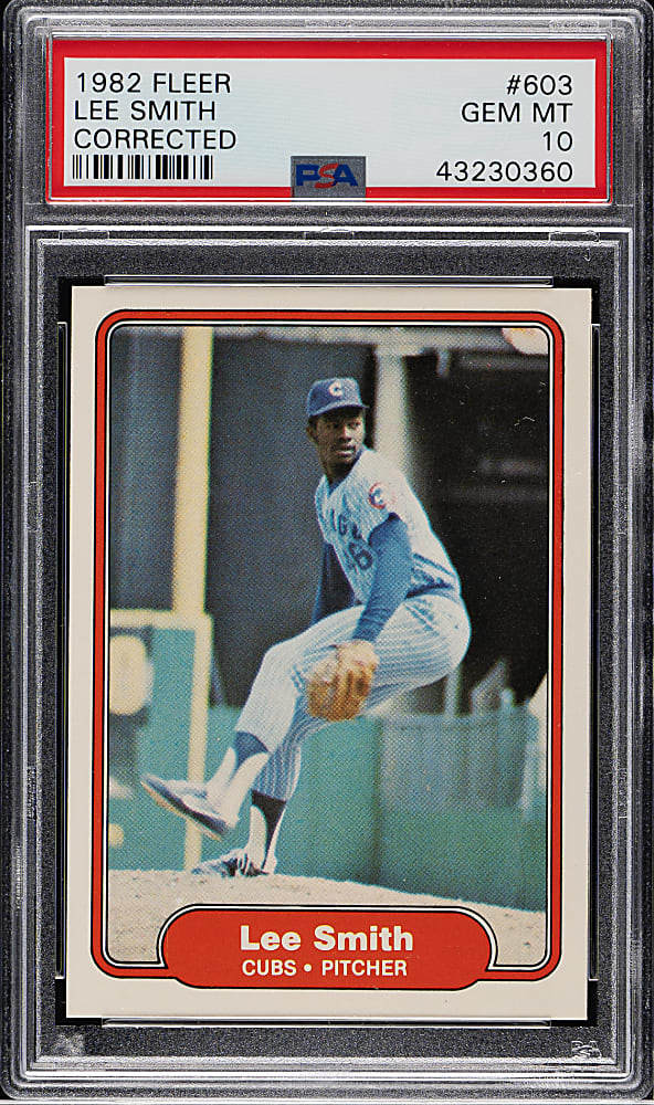 1982 Fleer #603 Lee Smith Rookie PSA GEM MINT 10