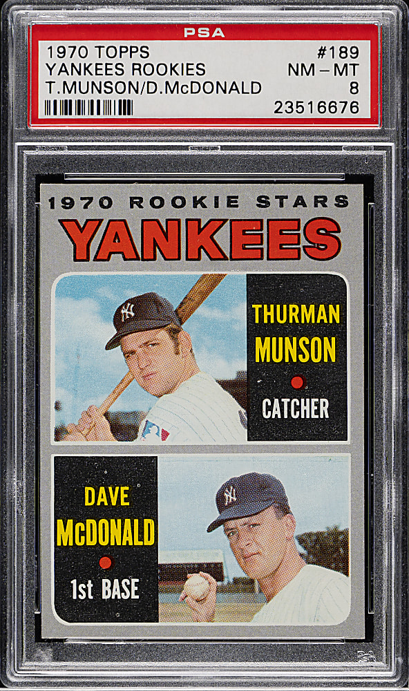 1970 Topps #189 Thurman Munson Rookie PSA NM-MT 8