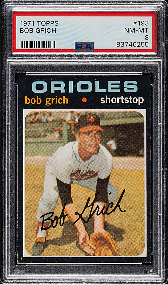 1971 Topps #193 Bob Grich Rookie PSA NM-MT 8