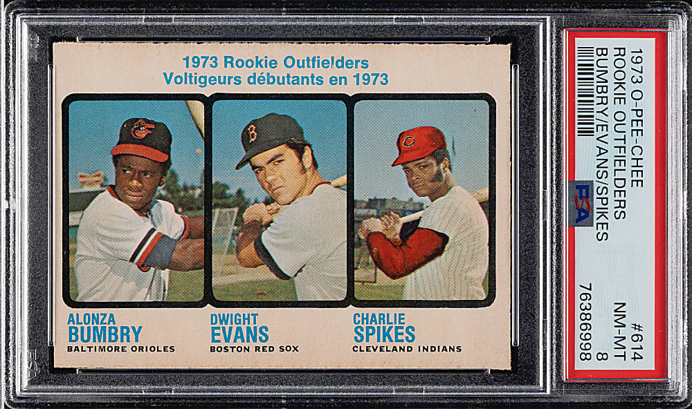 1973 O-Pee-Chee #614 Dwight Evans Rookie PSA NM-MT 8
