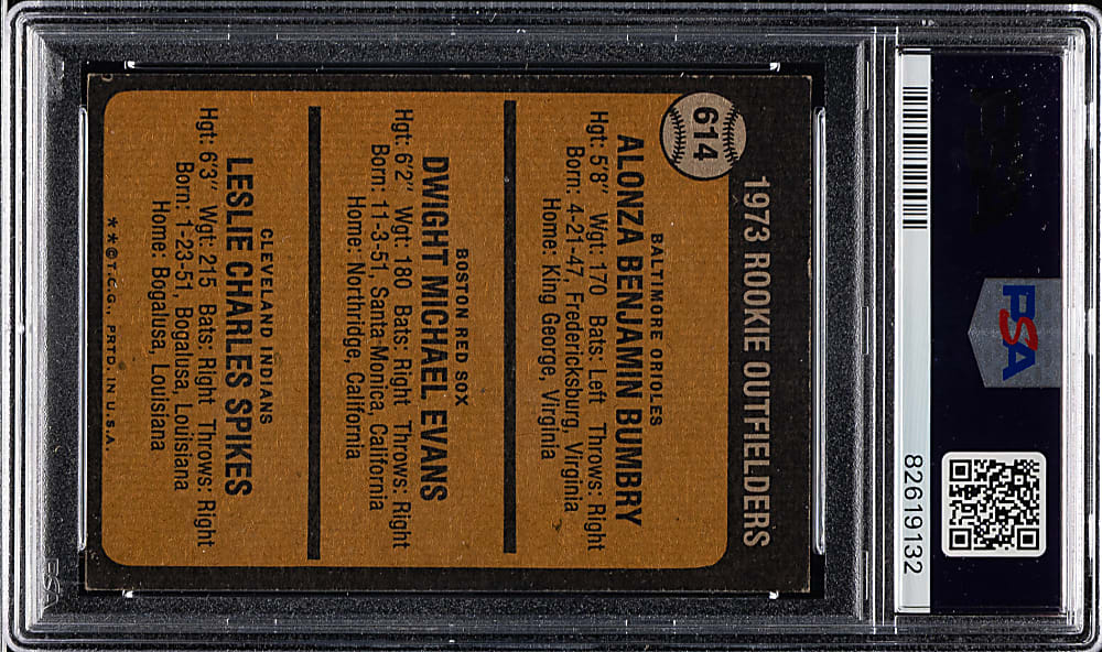1973 Topps #614 Dwight Evans Rookie PSA NM-MT 8