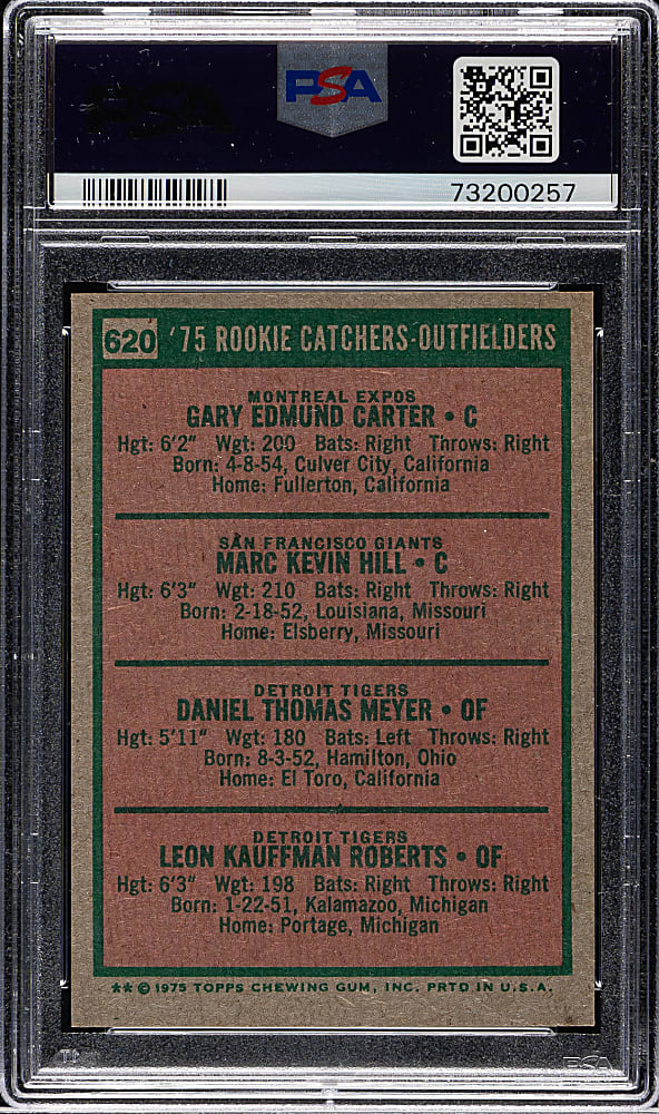 1975 Topps #620 Gary Carter Rookie PSA NM-MT 8