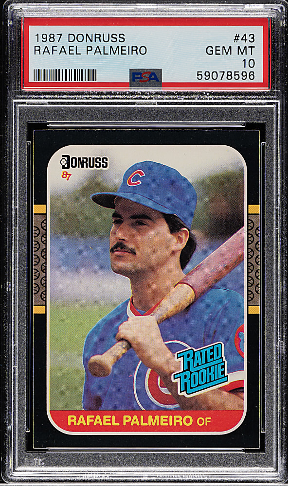 1987 Donruss #43 Rafael Palmeiro Rookie PSA GEM MINT 10